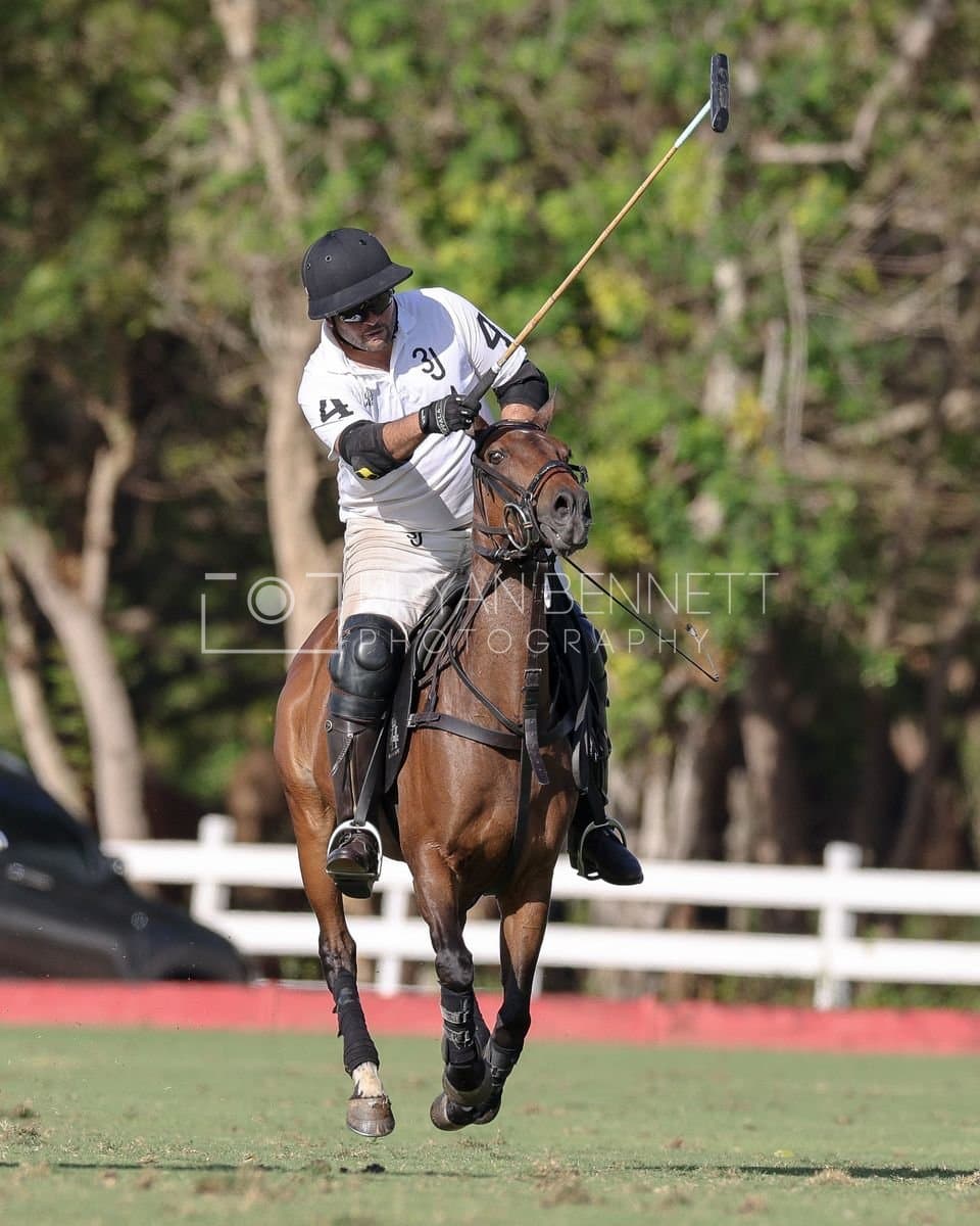 La Romanza 3J and La Espada Gulf play polo during the Copa Britanica at Casa de Campo Polo Club in La Romana, Dominican Republic on March 6, 2026. (Photos by Bryan Bennett)