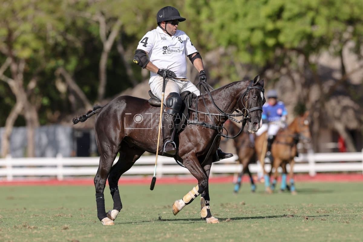 La Romanza 3J and La Espada Gulf play polo during the Copa Britanica at Casa de Campo Polo Club in La Romana, Dominican Republic on March 6, 2026. (Photos by Bryan Bennett)