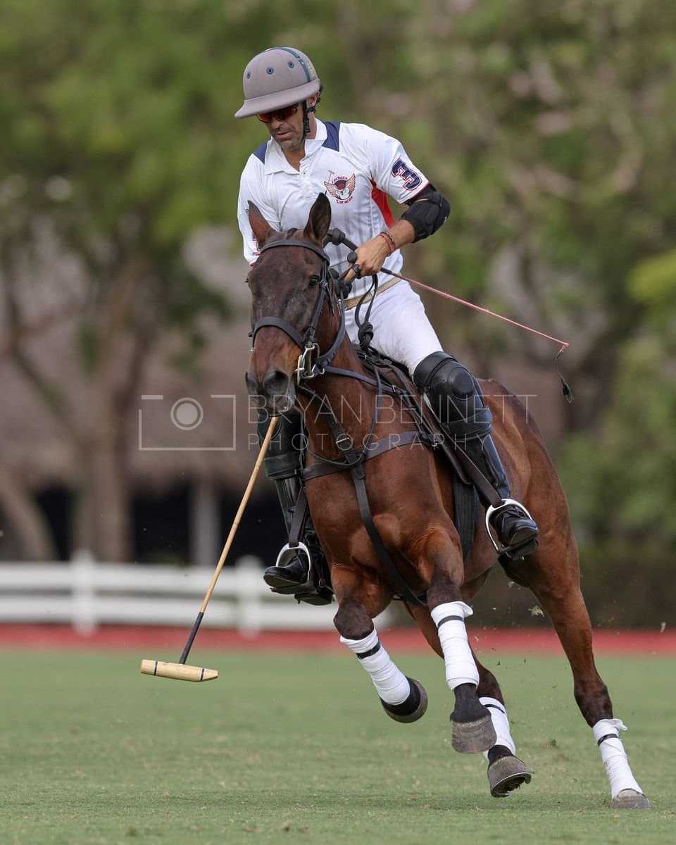 Lechuza Caracas and La Romanza 3J play polo during the Copa Britanica at Casa de Campo in La Romana, La Romana, Dominican Republic on March 1, 2026. (Photos by Bryan Bennett)