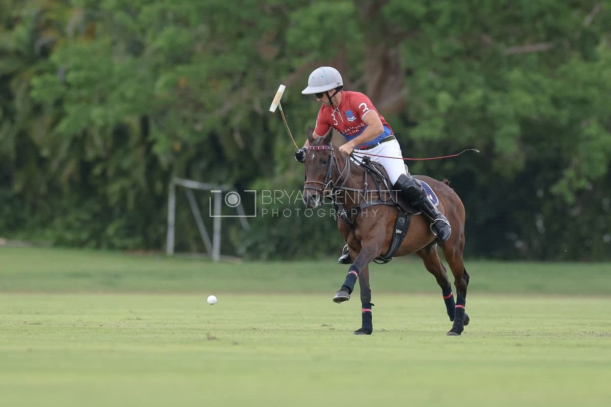 Casa de Campo and La Romanza 3J play polo during the Casa de Campo Challenge at Casa de Campo in La Romana, Dominican Republic on April 4, 2025. (Photo by Bryan Bennett)