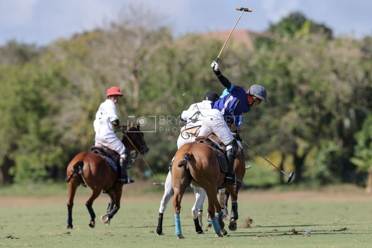 La Romanza 3J and La Espada Gulf play polo during the Copa Britanica at Casa de Campo Polo Club in La Romana, Dominican Republic on March 6, 2026. (Photos by Bryan Bennett)