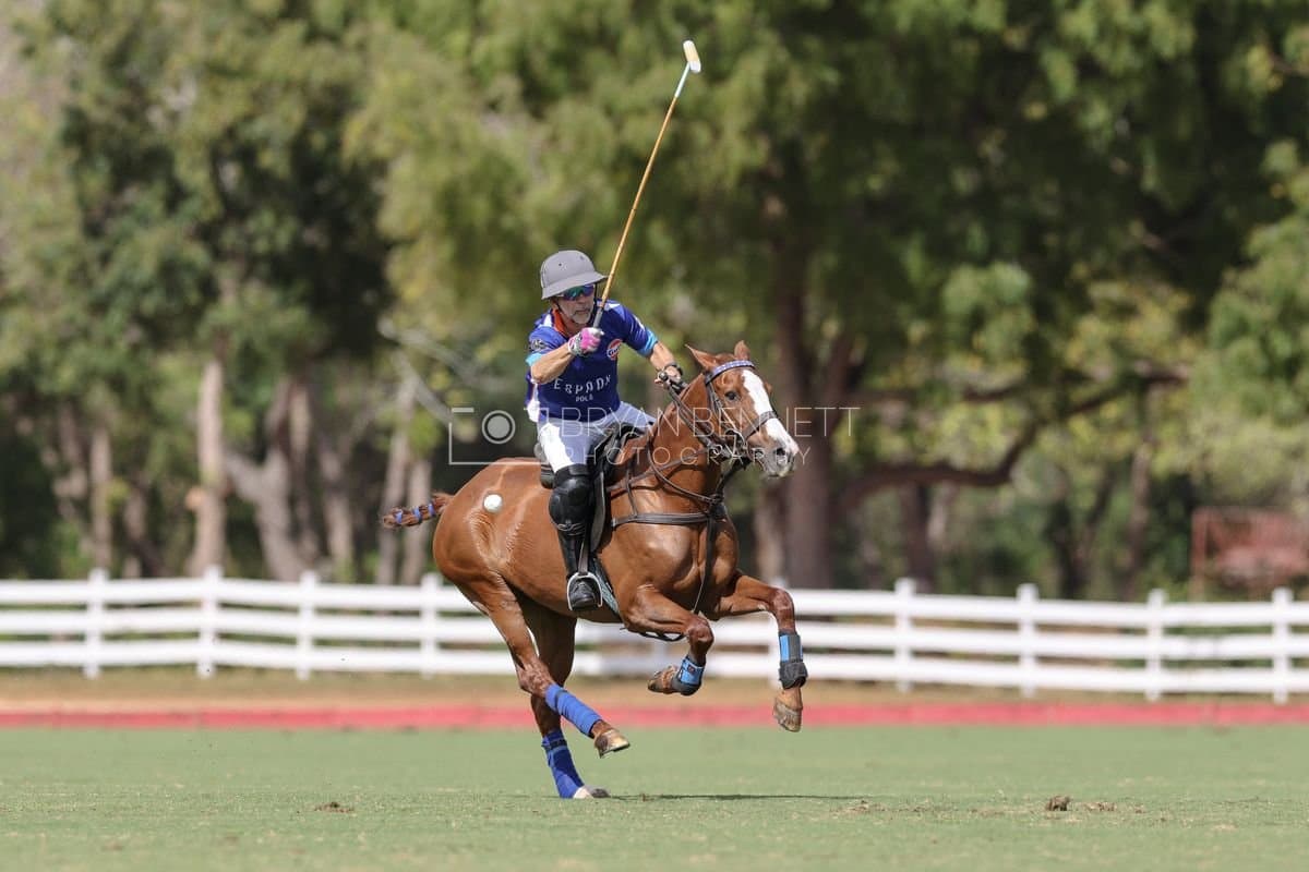 La Romanza 3J and La Espada Gulf play polo during the Copa Britanica at Casa de Campo Polo Club in La Romana, Dominican Republic on March 6, 2026. (Photos by Bryan Bennett)