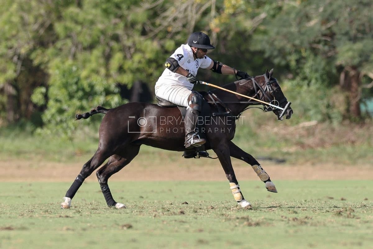 La Romanza 3J and La Espada Gulf play polo during the Copa Britanica at Casa de Campo Polo Club in La Romana, Dominican Republic on March 6, 2026. (Photos by Bryan Bennett)