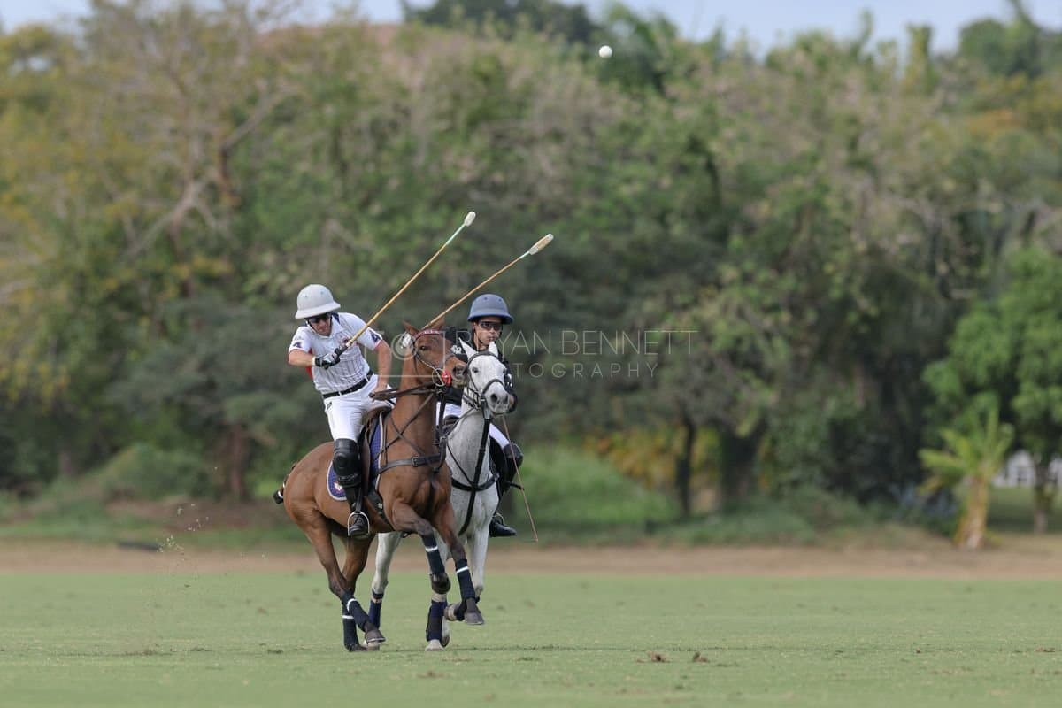 Lechuza Caracas and La Romanza 3J play polo during the Copa Britanica at Casa de Campo in La Romana, La Romana, Dominican Republic on March 1, 2026. (Photos by Bryan Bennett)